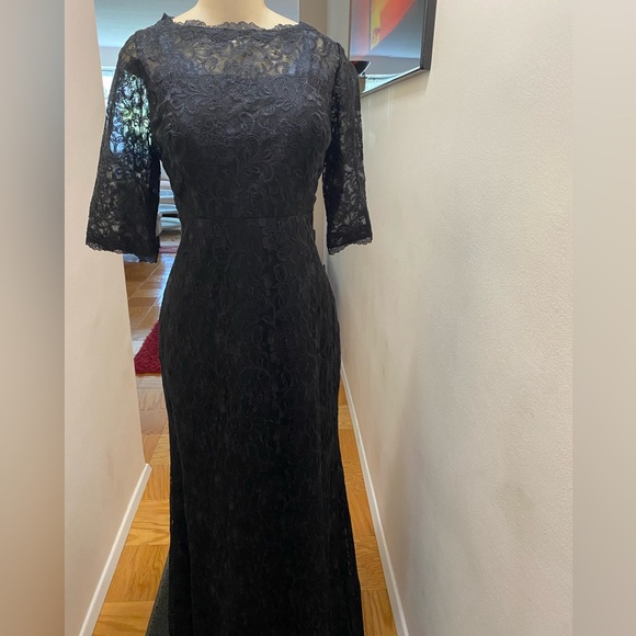 NEW Saison Blanche Couture 3/4 Sleeves Long Lace Dress Size 12. - Picture 4 of 11